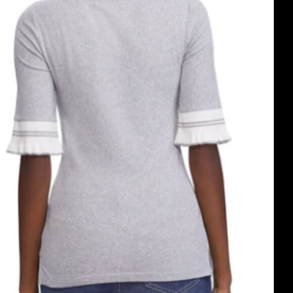 Lauren Ralph Lauren Gray Ruffled Top – Size Medium - Picture 9 of 9